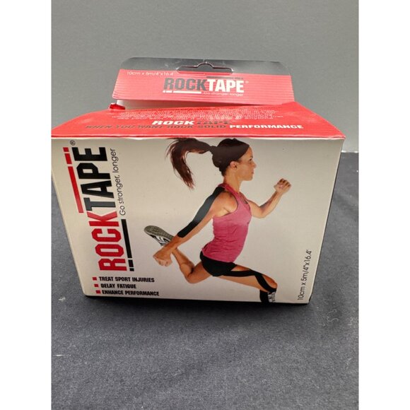 RockTape Kinesiology Tape 10cm x 5m Red Black Athletic Support - Picture 3 of 8